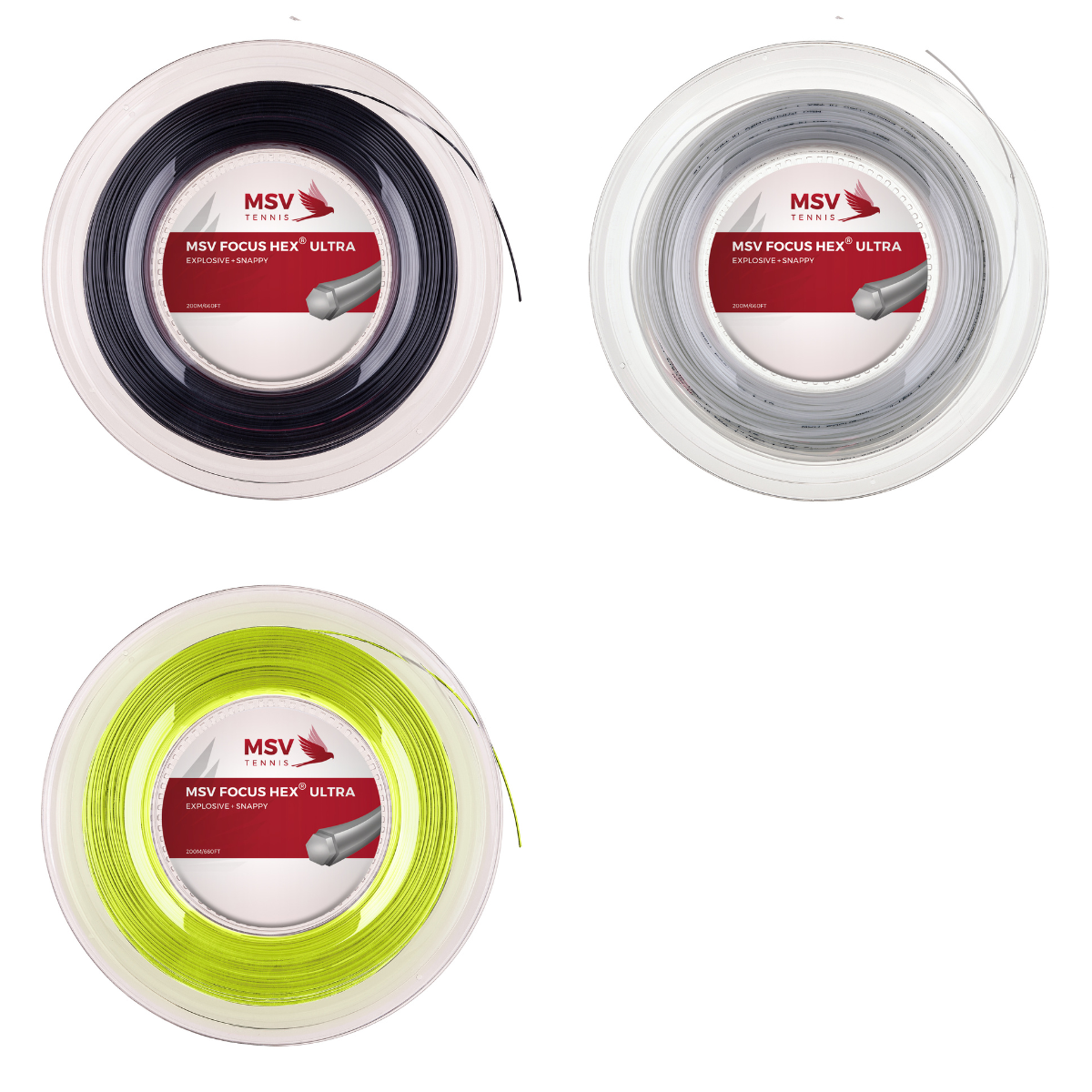 MSV Focus HEX® Ultra Tennis String 200m (special discount for 1.30mm White)